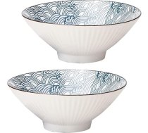 Dsztxv Ramen bļodu komplekts Japāņu keramikas salātu bļodas 2 x 1000 ml Piemērotas makaronu, graudaugu, augļu un zupas pagatavošanai, mazgājamas trauku mazgājamā mašīnā, drošas mikroviļņu krāsnī, 2 gab.