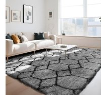 Untimaty Ģeometriskie platuma paklāji dzīvojamai istabai 200 x 300 cm Īpaši liels pelēks paklājs Ultra mīksts pūkains, pūkains, pūkains, mazgājams, neslīdošs paklājs, guļamistabas apdare