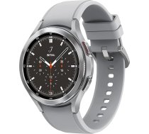 Samsung Galaxy Watch4 Classic, apaļš Bluetooth viedpulkstenis, Wear OS, rotējoša apmale, fitnesa pulkstenis, fitnesa sekotājs, 46 mm, sudraba (ES versija)