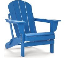 TORVA Adirondack pārstrādāta plastmasas HDPE saliekamais āra terases krēsls Zāles zāliena krēsls Laikapstākļu izturīgs Adirondack krēsls zils