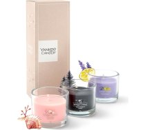Yankee Candle aromātisko sveču dāvanu komplekts | 3 aromātiskas mini pildītas votīvās sveces | sojas vaska maisījums | ideālas dāvanas sievietēm