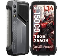 OSCAL Pilot 1 āra mobilais tālrunis 15000 mAh 33 W, āra viedtālrunis bez līguma 18 GB + 256 GB/2 TB, 5 W 138 dB skaļrunis, 6,67 collu 90 Hz, 50 MP + 32 MP, 170 lūmenu duālais LED būvlaukuma mobilais tālrunis, Dual 4G/OTG/GPS/NFC