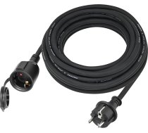 Āra pagarinājuma kabelis 5 m izmantošanai ārpus telpām, gumijas pagarinājuma strāvas kabelis ar Schuko kontaktdakšu, IP44 pagarinājuma kabelis, H07RN-F 3G 1,5 mm² kabelis, ar aizsargvāciņu, 3500 W, 16 A 250 V, melns