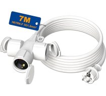 Āra pagarinātājs, 3 Schuko rozetes, balts (7 m)