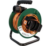 Aizsargkontaktu pagarinājuma kabelis 50 m ar kabeļa ruļli un bloķēšanas sistēmu - H05VV-F 3 x 1,5 mm², 12 kg stiepes spēks, patentēta kontaktdakšas fiksācija, izturīgs un drošs - ideāli piemērots darbnīcām, būvlaukumiem un būvlaukumiem