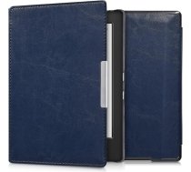 kwmobile Korpuss Kobo Aura H2O Edition 1 - Grāmatas stila PU ādas aizsargvāciņš e-lasītāja vāciņam Folio - tumši zils