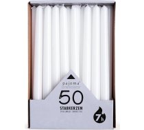 Pajoma 50 konusveida / vakariņu sveces, baltas - augstums 25 cm - degšanas laiks aptuveni 7 stundas