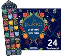 Pukka organiskās tējas dāvanu komplekts, Adventes kalendārs, "Feel-Good Calendar 2025", videi draudzīgs, bez šokolādes, bez piena, dāvanu ideja, 12 tējas variācijas, 24 tējas maisiņi