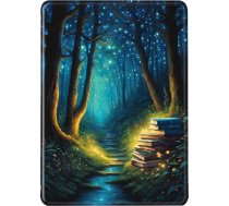 Universal Case for Paperwhite 10th Gen 2018 Flip Leather Silicone Soft Case Car Wake or Sleep Magnetic TPU Compatible BIGME Leaf3/Pocketbook Era E-Book Reader 6"-7" Case Forest Book House (7)