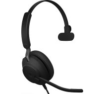 Jabra Evolve2 40 MS vadu austiņas, USB-A, mono, melnas - Tālvadības austiņas zvaniem un mūzikai, uzlabots komforts visas dienas garumā, pasīvās trokšņu slāpēšanas austiņas, optimizētas MS ar