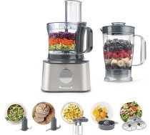 Kenwood FDM301SS Multipro kompaktais virtuves kombains, jaudīgs virtuves sīkrīks ar 2,1 l trauku, akrila maisītāju, dubulto putukrāsni, metāla korpusu
