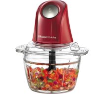 Russell Hobbs elektriskais mini smalcinātājs [stikla trauks ar vāku] Desire Red (500 ml, 2 asmeņi, nerūsējošā tērauda nazis, mikseris, multifunkcionālais un universālais smalcinātājs augļiem, dārzeņiem un gaļai, 350 W) 27132-56
