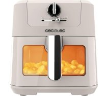 Cecotec Heißluftfritteuse ohne Öl 5 L mit Air Fryer Cecofry Antique 5000 Window. 1500 W, digitālais, 5-L-Bereich und PerfectCook-Technologie, retro-dizains baltā krāsā.