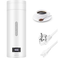 500 ml ceļojumu tējkanna, mini sildīšanas kauss, elektriskā tējkanna, 220 V/300 W pārnēsājamā tējkanna, ar LED temperatūras indikatoru, 4 temperatūras līmeņi, automātiskā izslēgšanās (balta)