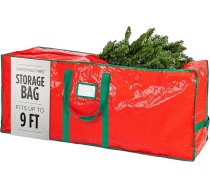 Premium īpaši liela Ziemassvētku mākslīgās eglītes svētku uzglabāšanas soma 9 Foot Heavy Duty 65" X 15" X 30"