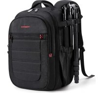 bagsmart Kameras mugursoma, SLR kameras soma fotogrāfiem, ūdensnecaurlaidīga fotografēšanas mugursoma ar 15,6 collu nodalījumu klēpjdatoram, melna, funkcionāla