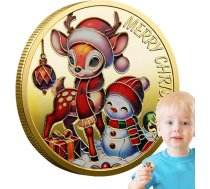 Gupcaqosjw Santa Coin, Ziemassvētku birka, Merry Christmas Cartoon Design piemiņas monēta, metāla piemiņas monēta, festivāla kolekcionējama rotaļlieta bērniem un pieaugušajiem