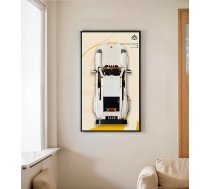 Displeja sienas plāksne Lego Creator Expert Porsche 911 10295, saderīga ar Lego Porsche 911, dāvanu idejas Lego transportlīdzekļu sienas stiprinājuma entuziastiem, tikai sienas plāksne! Izmērs: 50 x 30 cm