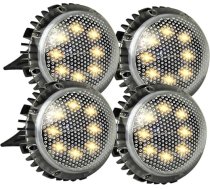 Supvox 4 Stücke Außenlampe Solar- Led-solarleuchten Im Freien Gehweg Stufen-solarleuchten Für Den Außenbereich Sonnenlicht Landschaft Solarbetriebene Bodenleuchten Bodenlampe Black