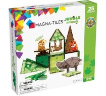 Magna-Tiles Jungle Animals 25 gabaliņu komplekts - magnētiskie 3D klucīši, caurspīdīgās krāsās, veicina rotaļīgu mācīšanos