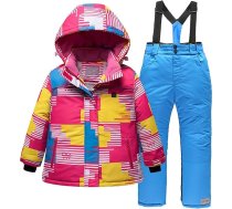 HAOLEI Bērnu zēnu meitenes Snowsuit Ziemas Down jaka 2 gabali bērnu slēpošanas uzvalks noņemams Hooded mēteļi sniega slēpošanas bikses Outfit komplekts