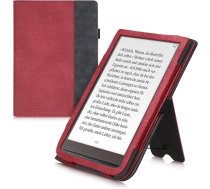 kwmobile Korpuss saderīgs ar Pocketbook InkPad 3/3 Pro/Color/Vivlio InkPad 3 korpusu - flipa korpuss ar siksniņu - mākslīgās ādas pārvalks - sarkans, tumši pelēks