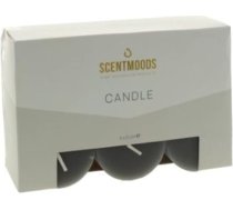 SCENTMOODS Rustic Pillar Candle Set - 6 ar rokām darinātas pelēkas sveces - 5 x 5 cm - ilgs degšanas laiks - dabīgs augu vasks bez palmu eļļas - bez aromāta