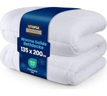 Utopia gultas piederumi Sega 135 x 200 cm, visu gadu sega, 370 GSM pildījums, elpojoša guļammaisa sega, sega, īpaši mīksta, mīļa (balta)
