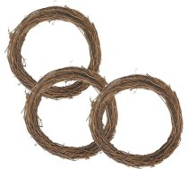 TUAKIMCE 3 gabali 30cm dabiskā vīnogulāju vainags - apaļš rotangpalmas zaru vainags Ziemassvētku vainags Helovīna rotangpalmas vainags Amatniecība Dārzs Mājas puse