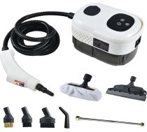 Pārnēsājams tvaika tīrītājs, 2500 W tvaika tīrītājs ar 1100 ml ūdens tvertni, augstspiediena tvaika tīrītājs 3 bāri, rokas tvaika tīrītājs ar 3 birstes galviņām virtuves mēbelēm, vannas istabai, automašīnai, grīdai,
