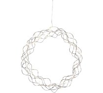 EGLO LED gaismas vainags, logu gaismas Ziemassvētku vainags, izgatavots no stieples un plastmasas, hromēts, izgaismots Ziemassvētku vainags, dzīvojamās istabas logu rotājums, silti balts, diametrs 30 cm, kabeļa garums 350 cm