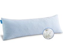 KOOLEAN Memory Foam Side Sleeper spilvens, grūtniecības spilvens, māsu spilvens ar pārvalku, pozicionēšanas spilvens, spilvens sievietēm un sānu gulētājiem (balts un zils)
