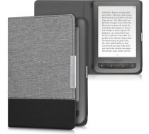 kwmobile Korpuss saderīgs ar Pocketbook Touch Lux 3/Basic Lux/Basic Touch 2 - audekla aizsargvāciņš eReader - pelēks melns