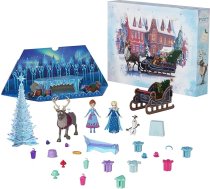 Mattel Disney Frozen mazās lelles Anna un Elsa Adventes kalendārs ar 2 draugu figūriņām, veidojamām smiltīm un 24 rotaļu elementiem, iedvesmojoties no Olafa "Saldētā piedzīvojuma", HWX20