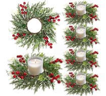 SOMYTING 8 Ziemassvētku sveču gredzeni 27 cm Ziemassvētku vainags Sveču gredzens Mākslīgo sveču virtene Ziemassvētku sveču vainags Ziemassvētku sveču turētājs staba svecēm, Ziemassvētku galda rotājums