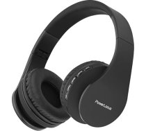 PowerLocus Bluetooth austiņas uz ausīm, bezvadu austiņas, HiFi Stereo, salokāmas austiņas ar mikrofonu, mīkstiem ausu spilventiņiem, Micro SD/TF, FM radio iPhone/Android/Tablet/Laptop (melnas)