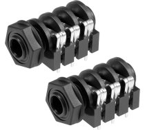 Sourcing karte PCB Mount 6.35mm 6 Pin Female austiņu stereo Jack Audio Video Plug Black 2pcs