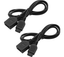 LT Easiyl 2 Pack 9 Pin Controller Grip pagarinājuma kabelis saderīgs ar Sega Genesis saderīgs ar Mega Drive 1 2 3 Controller Cable 1.8M garums (melns)