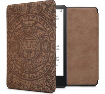 kwmobile Hülle saderīgs ar Amazon Kindle Paperwhite 11. Generation 2021 - Kunstleder eReader Schutzhülle - Maya Kalender Art Braun Hellbraun