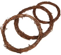 Jomnvo 3 retro Ziemassvētku vainags Vītolu vainags, kas izgatavots no dabīgā rotangpalmas gredzena vainaga rāmja vainaga dekors Vītolu zaru vainags ar diametru 20 cm, 25 cm, 30 cm