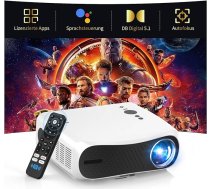4K LED projektors HDMI 2.1 Daylight, 2025 Smart Android TV ar YouTube aplikācijām, Dolby Audio, WiFi6, Bluetooth5.4, NFC Cast, autofokusa trapecveida korekcija, 1700ANSI HDR projektors 1080P griestu spēlei