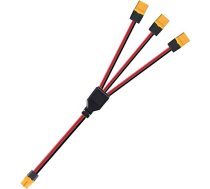 ZkeeShop XT60 pagarinājuma kabelis no 1 līdz 3 XT60 Male to XT60 Female XT60 adaptera pagarinājuma kabelis, saderīgs ar Powerstation 60 cm
