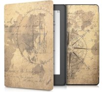 kwmobile Korpuss Kobo Aura H2O Edition 2 - Grāmatas stila PU ādas aizsargvāciņš e-lasītāja vāciņam Folio - brūns/gaiši brūns