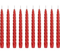 Ebersbacher Kerzenfabrik GmbH Renaissance Taper Candles Twisted Red Iepakojumā 10 gab Izmērs Aptuveni 22 x 250 mm Atsevišķi folijā
