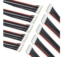 10 gab 8S balansa savienotāja pagarinājuma kabelis 150mm LiPo akumulatora balansēšanas uzlādei 22AWG silikons