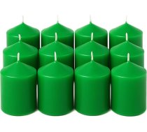 MGE Pillar Candles "Green", 12 x aromātiskās sveces, aromterapijas sveces, ražotas ES, dekoratīvās mājas sveces, dāvanu sveces, sveču dāvanu komplekts, 12 x dāvanu komplekts (Aroma Melon Watermelon)