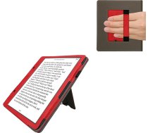 kwmobile Korpuss saderīgs ar Amazon Kindle Scribe Case - Flip korpuss ar siksniņu - mākslīgās ādas vāciņš - sarkans, tumši pelēks