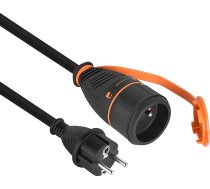 Electraline 01761 10 m IP44 gumijas pagarinātājs H07RN-F 3 G2,5 mm franču Electralock ar bloķēšanas sistēmu, kas novērš kontaktligzdas atvienošanu melns