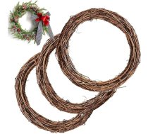 Dabīgs vīnogulāju vainags, 3 gabali Vīna zaru vainags, 20 cm rotangpalmas vainags DIY, Ziemassvētku amatniecībai, priekšējo durvju sienas iekārtošanai, kāzu un svinību rotājumiem