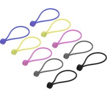 QUARKZMAN Magnētiskie kabeļu skavotāji, 7,5 collas x 0,5 collas, 5 krāsas, magnētiskie kabeļu organizatori, kabeļu saites, atkārtoti lietojamas kabeļu saites mājai, virtuvei, birojam, 10 gab. iepakojumā